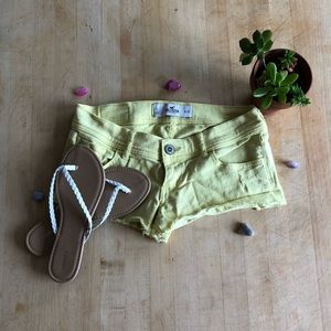 Sun yellow Hollister short shorts